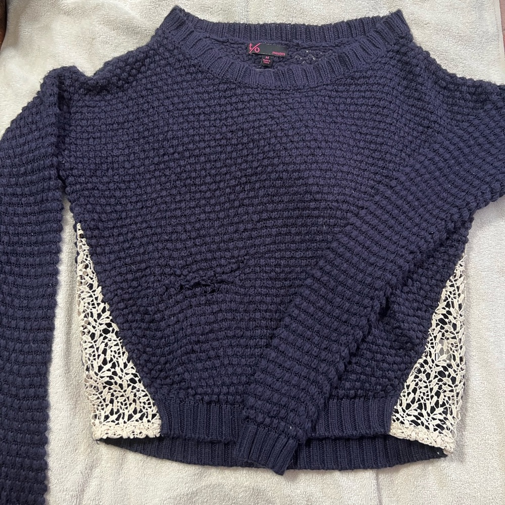 Navy Blue lace sweater